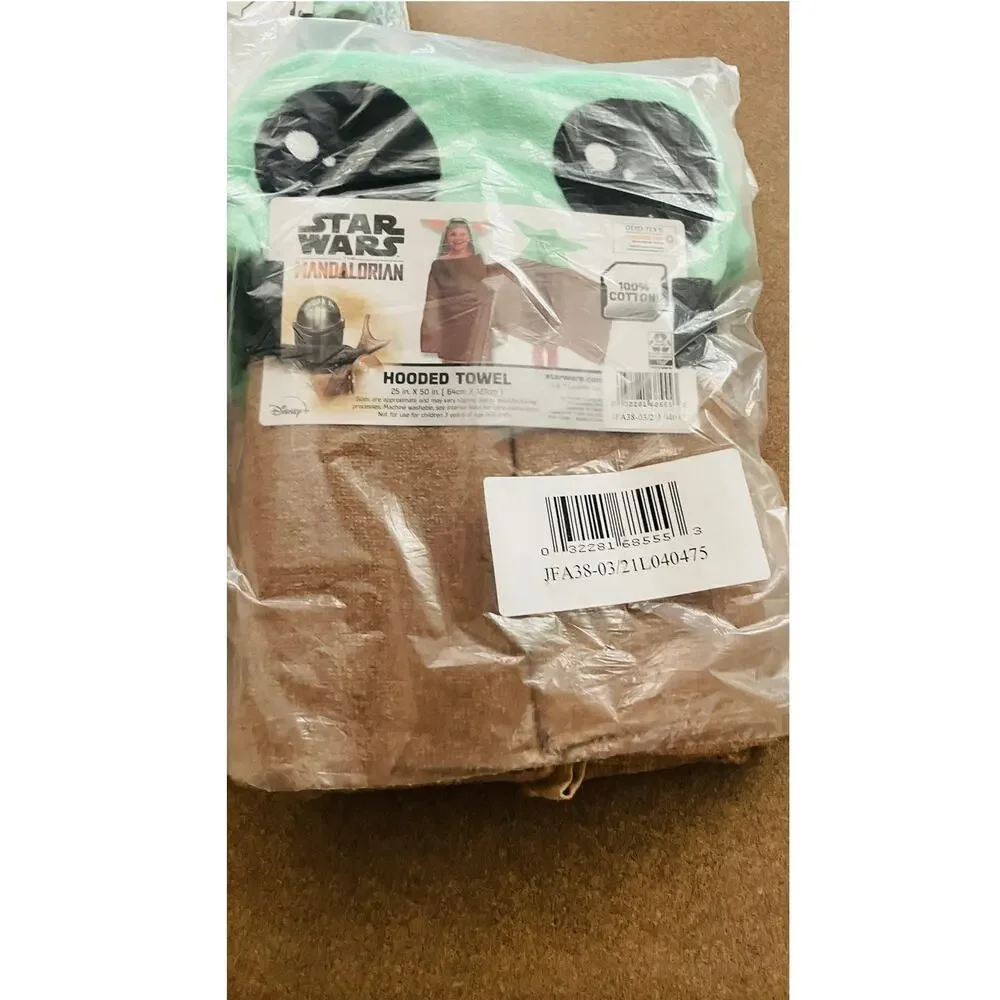 3 Star Wars Mandalorian Grogu Baby Yoda Hooded Bath Towels 22x51 100% Cotton
